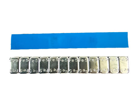 Самоклеящиеся балансировочные грузики на ленте с синим лайнером, Саянтек, сталь, 60 г, тип 12х5 г, упак 100 шт